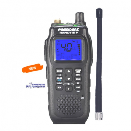 Preview: President Randy III Plus,ASC,NRC,PC,AM/FM CB-Handfunkgerät NEUE Version